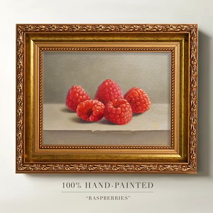 Original Raspberries Oil Painting