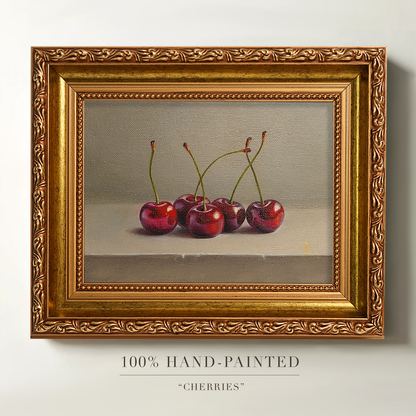 Original Cherries Oil Painting