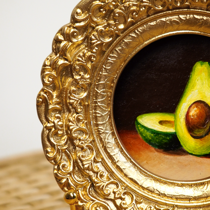 Original Avocado Miniature Oil Painting