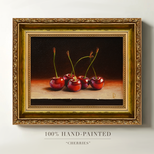 Original Cherries Oil Painting