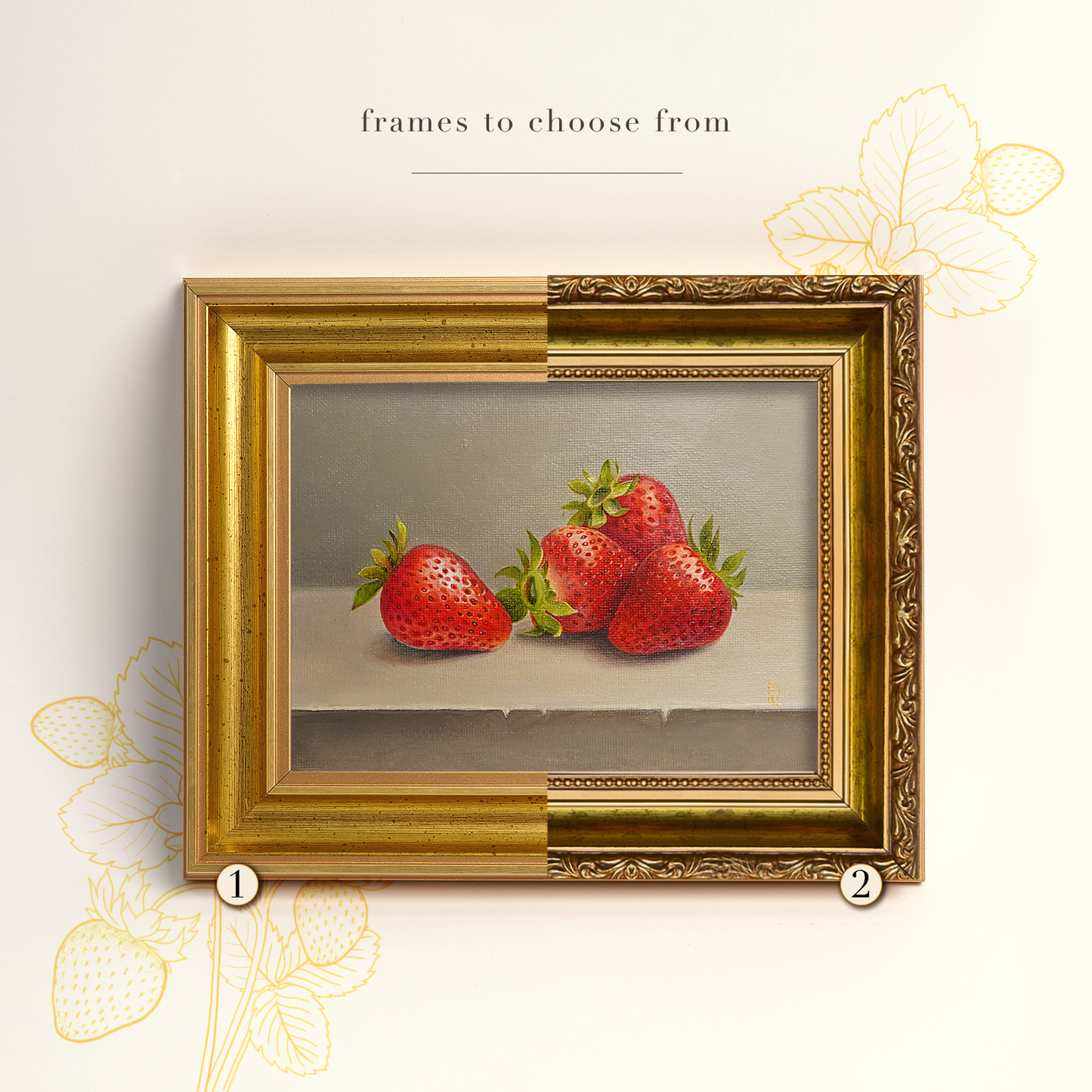 Original Strawberries Oil Painting