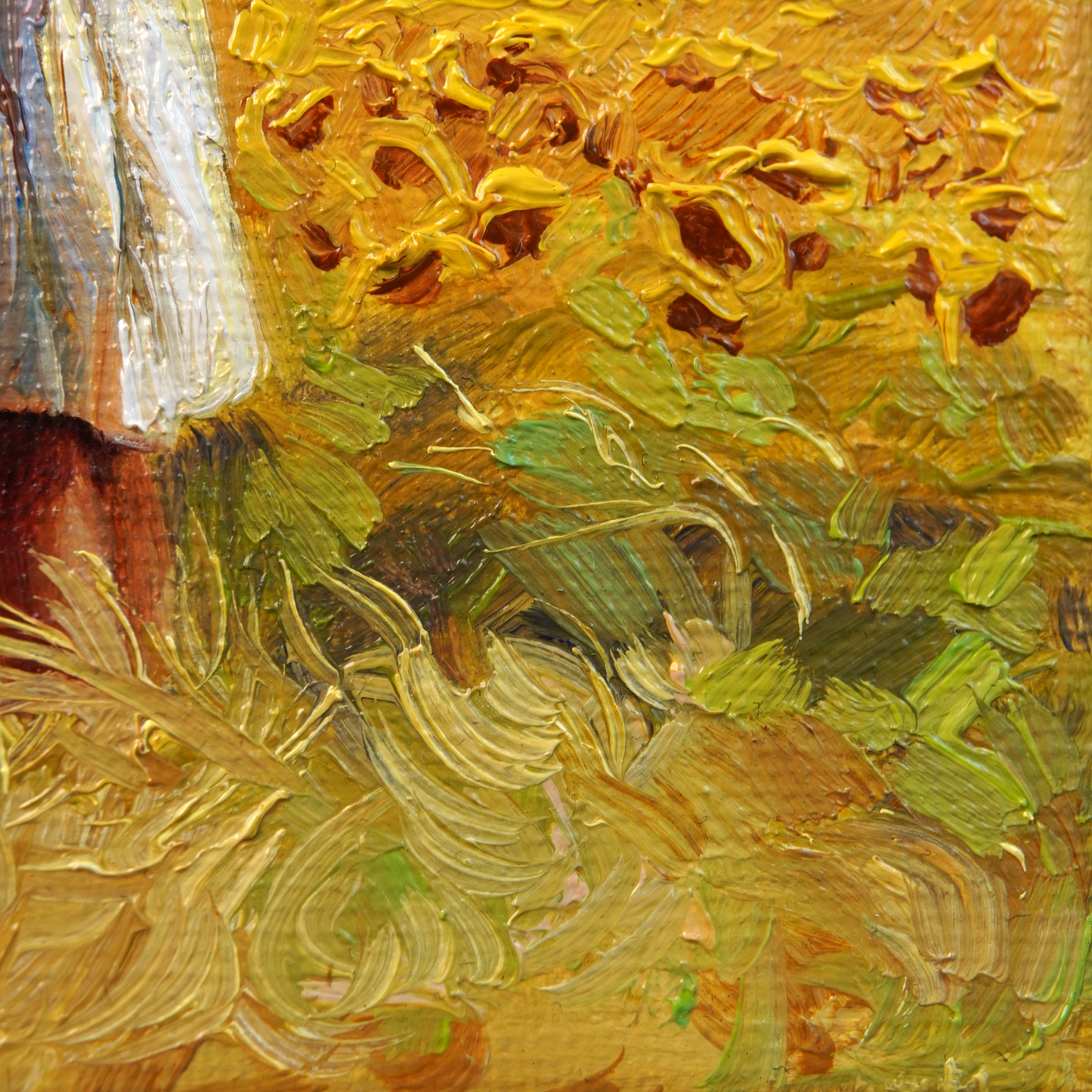 Original Sunflower Field Couple & Minibus Oil Painting