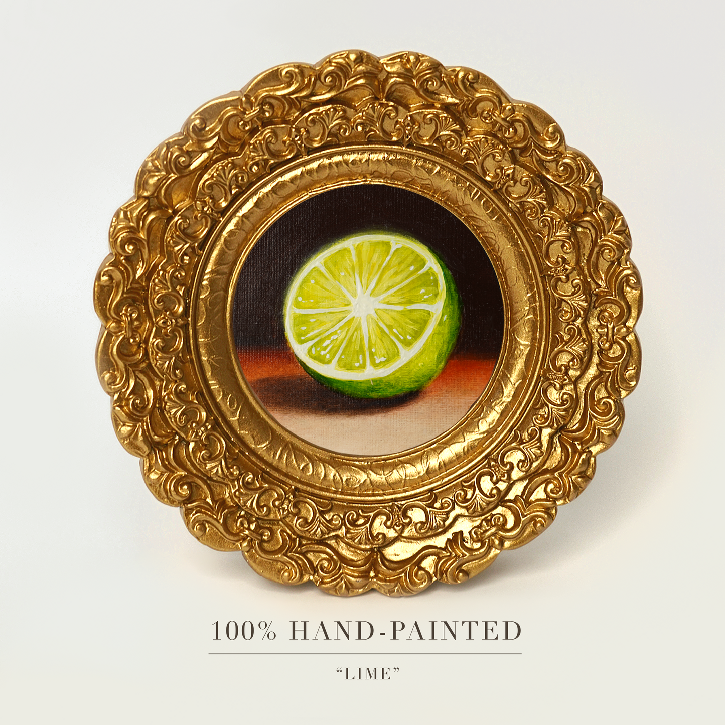 Original Lime Miniature Oil Painting