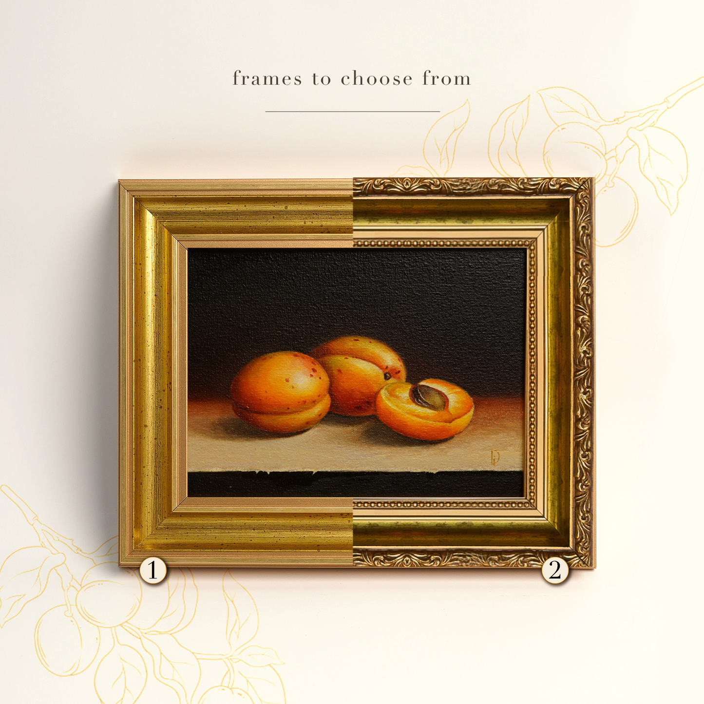 Original Apricots Oil Painting