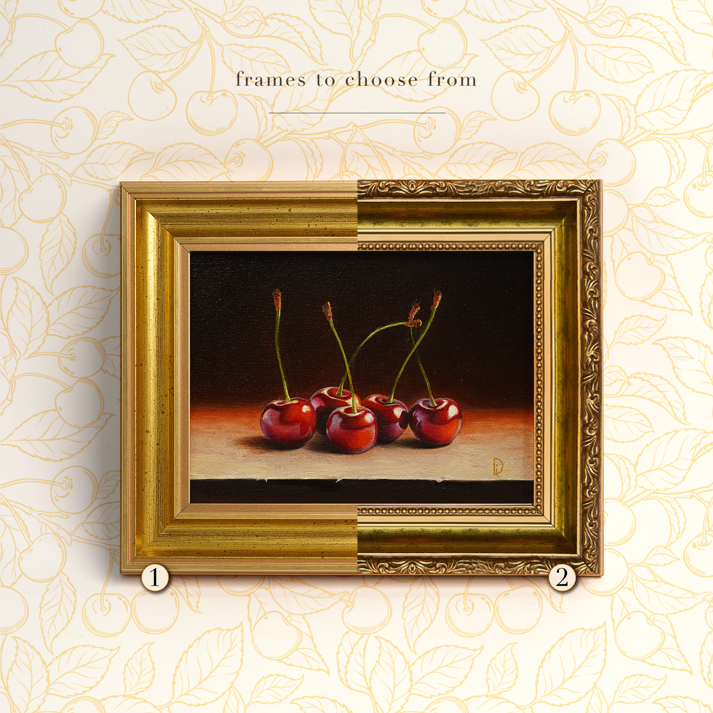 Original Cherries Oil Painting