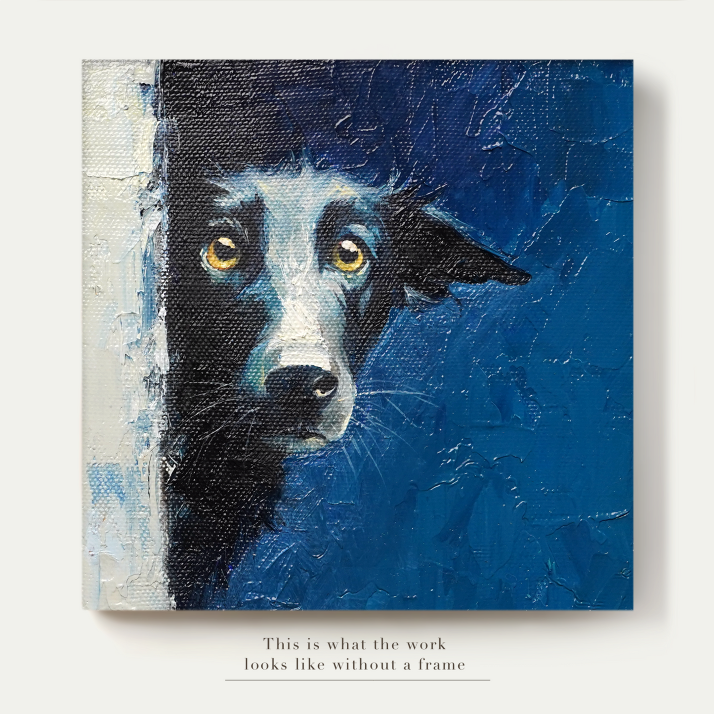 Original Black Dog Oil Painting
