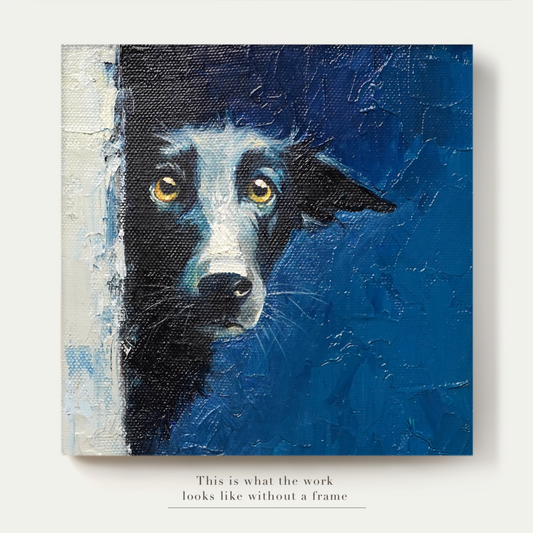 Original Black Dog Oil Painting