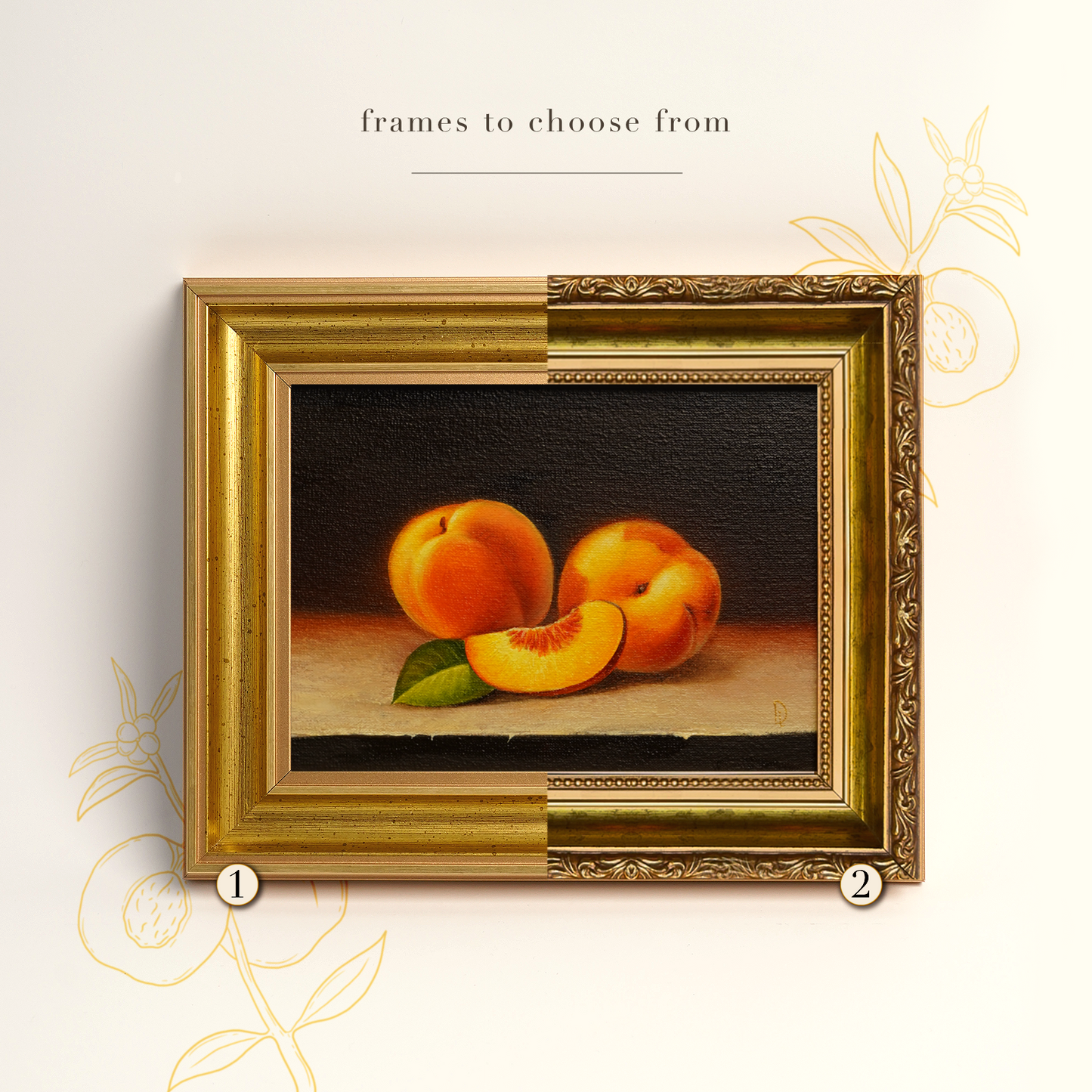 Original Peaches Oil Painting