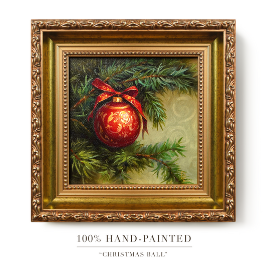 Original Christmas Ornament Miniature Oil Painting
