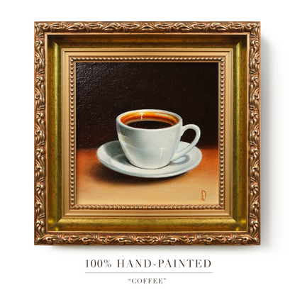 Original Coffee Cup Miniature Oil Painting