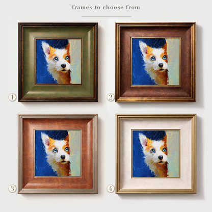 Original Orange & White Dog Oil Painting