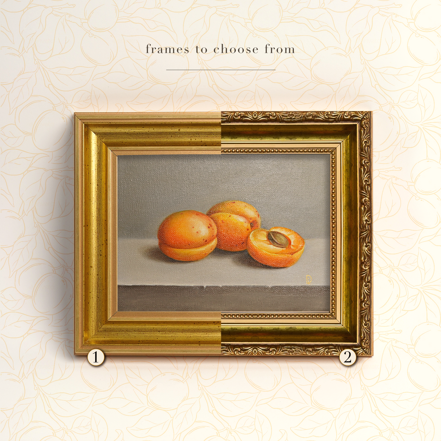 Original Apricots Oil Painting