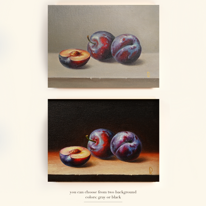 Original Plums Oil Painting