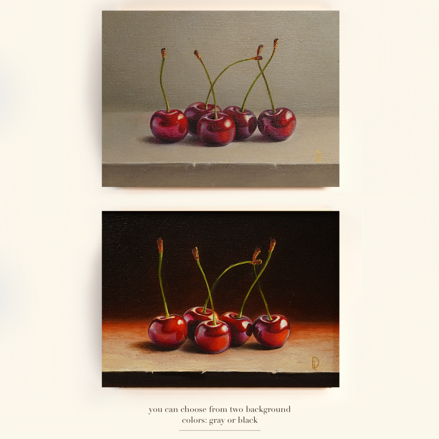 Original Cherries Oil Painting