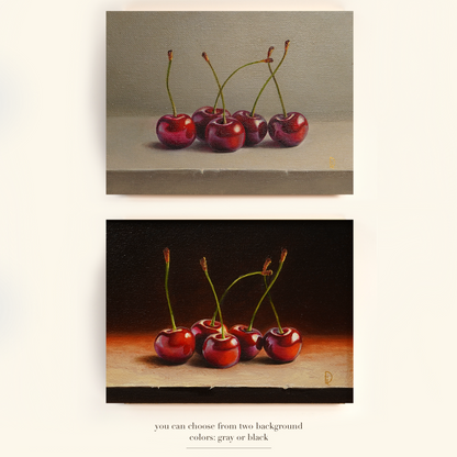 Original Cherries Oil Painting