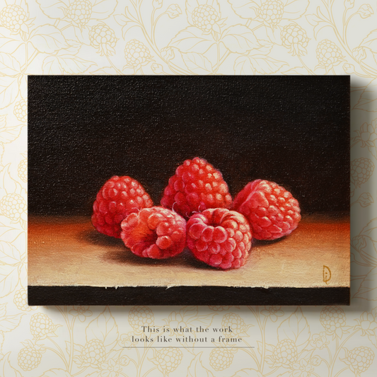 Original Raspberries Oil Painting