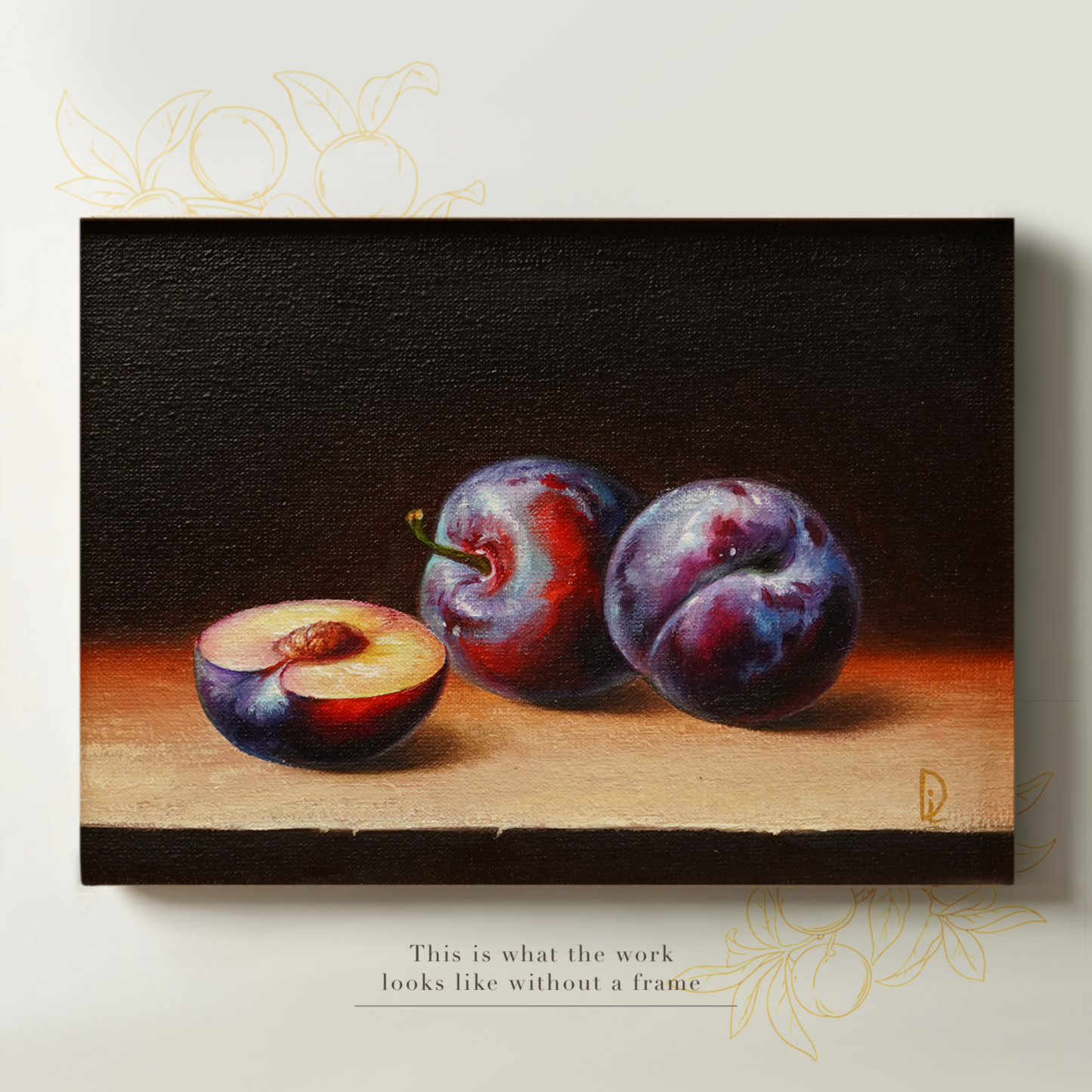 Original Plums Oil Painting