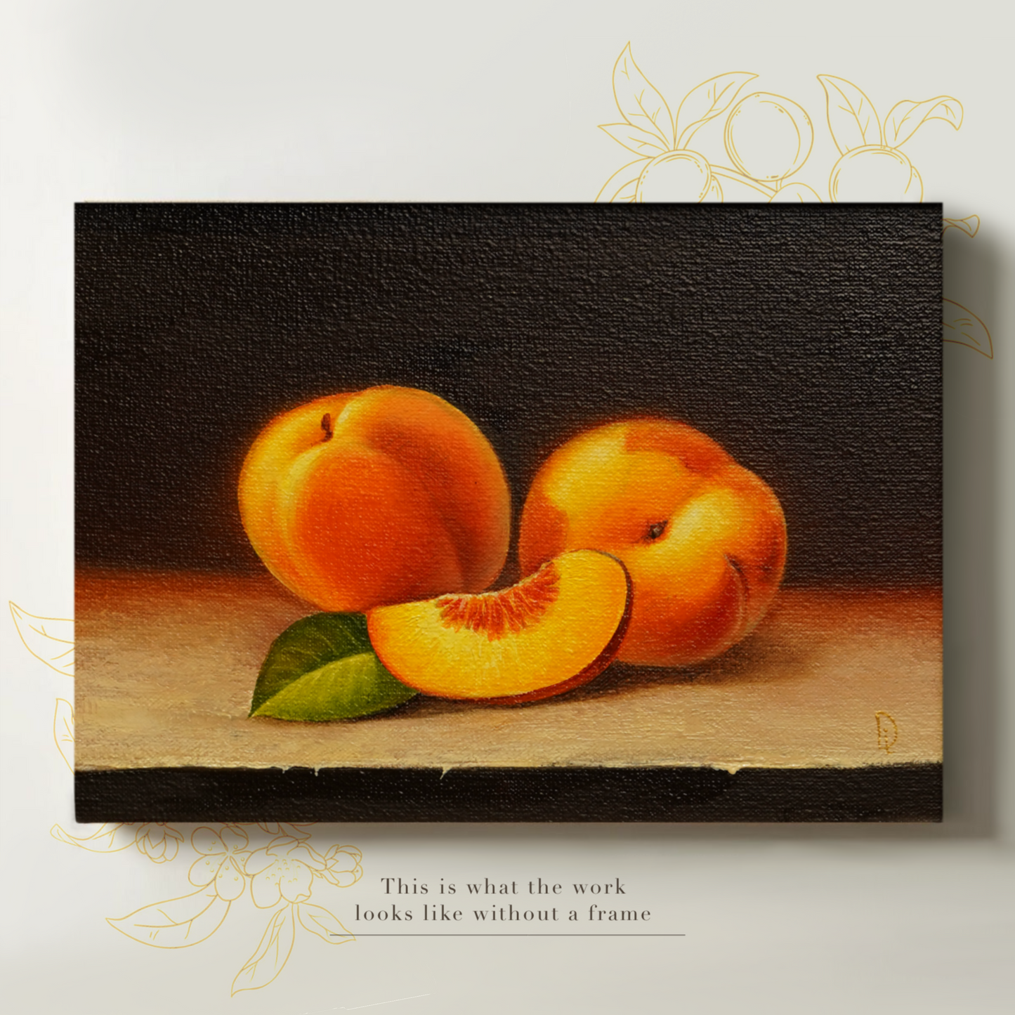 Original Peaches Oil Painting