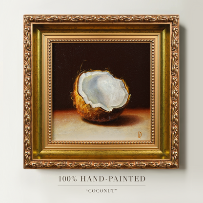 Original Coconut Miniature Oil Painting