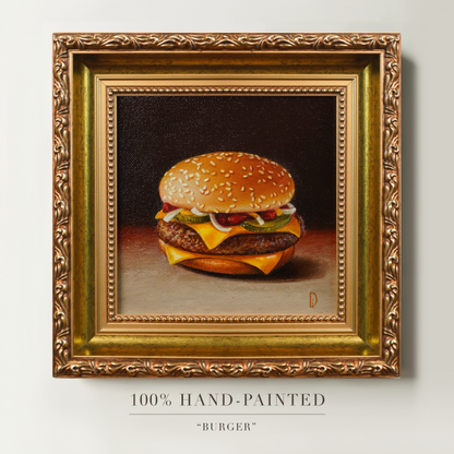 Original Burger Miniature Oil Painting