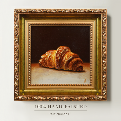 Original Croissant Miniature Oil Painting