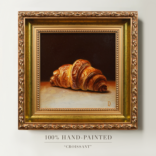 Original Croissant Miniature Oil Painting