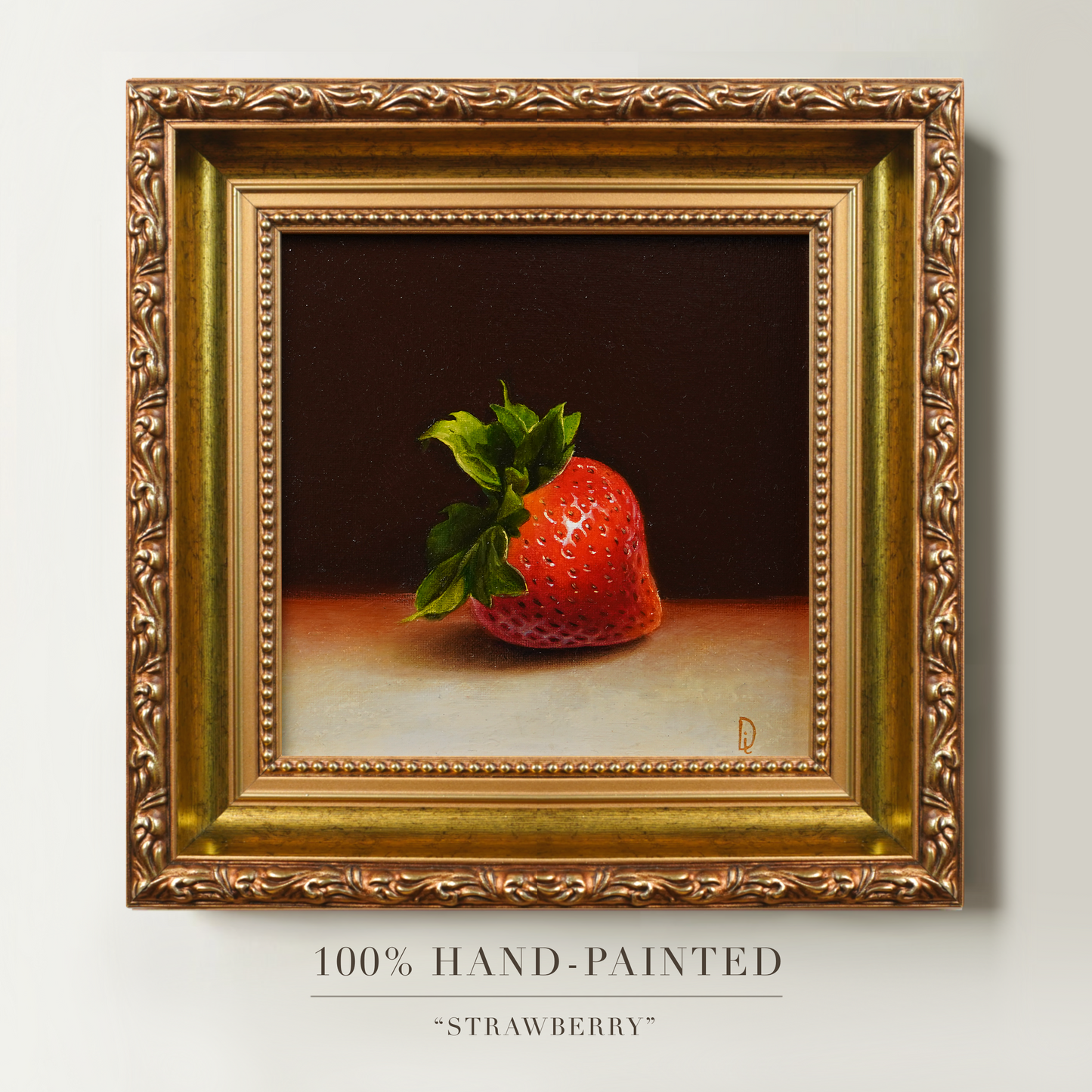 Original Strawberry Miniature Oil Painting