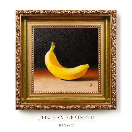 Original Banana Miniature Oil Painting