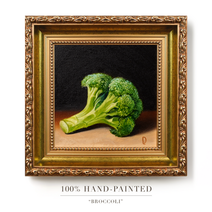 Original Broccoli Miniature Oil Painting