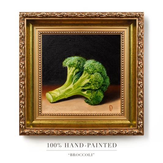 Original Broccoli Miniature Oil Painting
