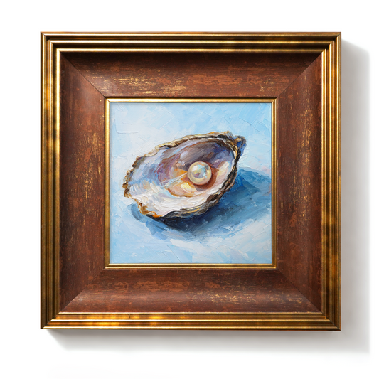 Original Oyster with Pearl Oil Painting